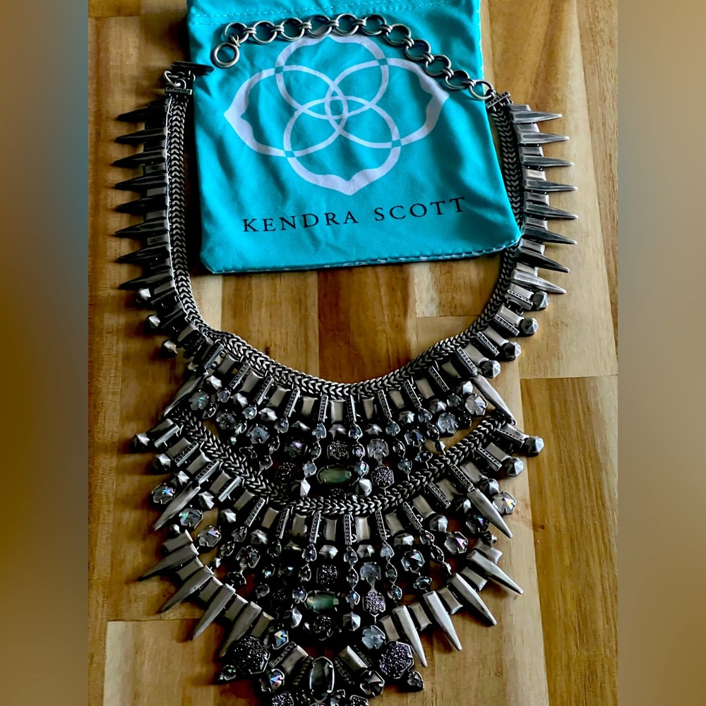 A silver statement necklace big and beautiful for going out